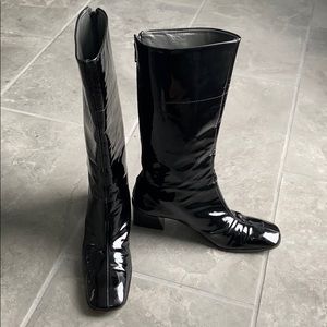 Miu Miu Square toes patent leather boots